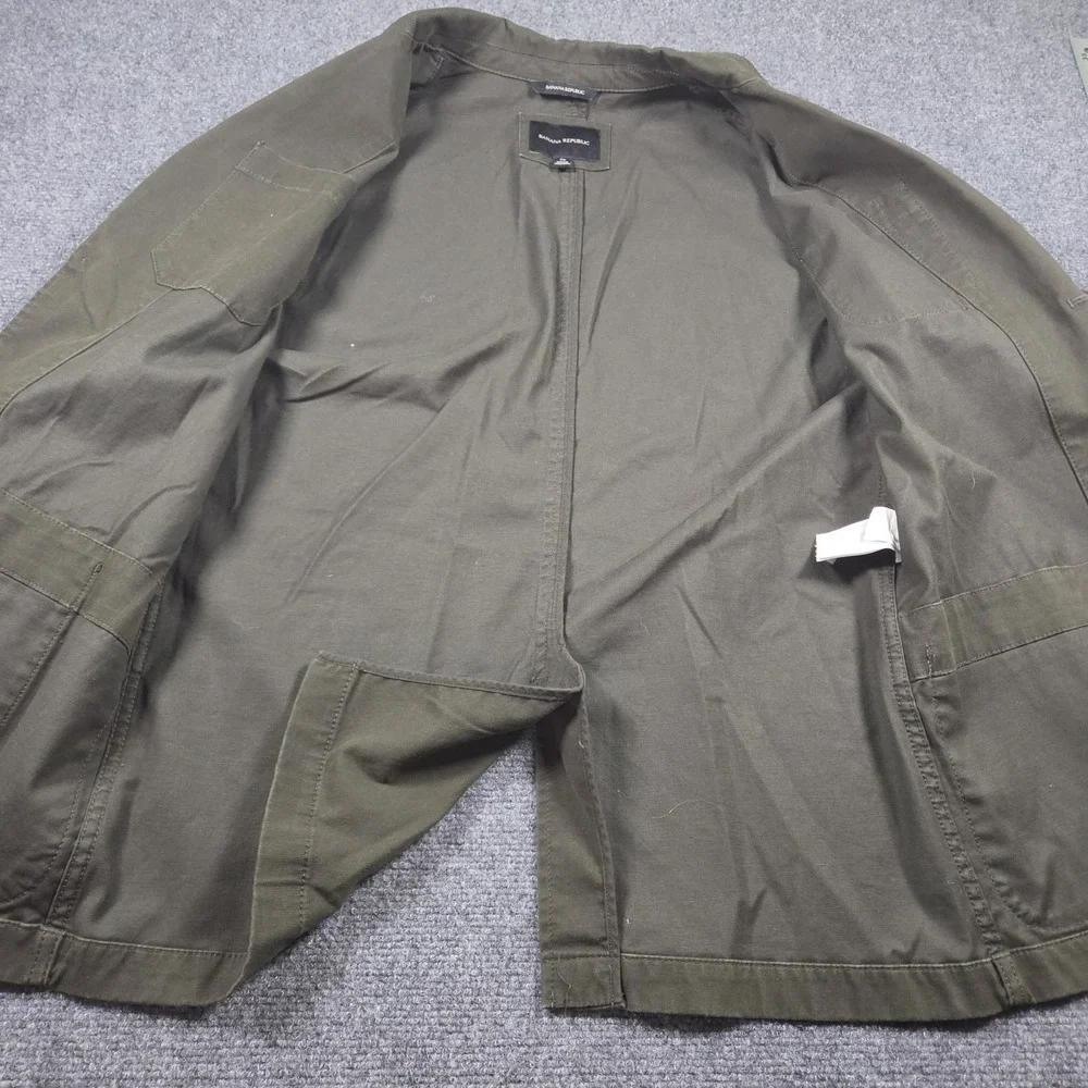 Banana Republic Blazer Mens 40 Unstructured Olive Jacket Safari Cotton